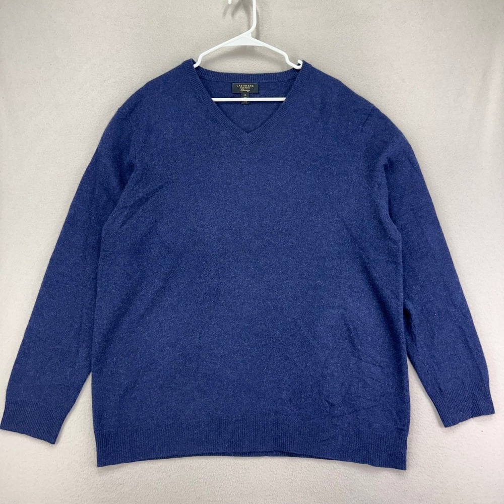 Charter Club Cashmere Sweater Mens XL V-Neck Long Sleeve Pullover Soft